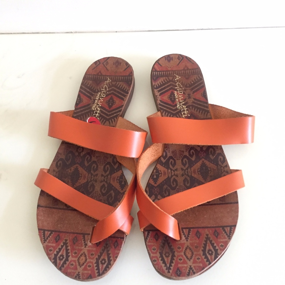 A. Giannetti Leather Slippers